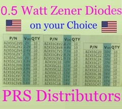 0.5W Zener Diode 2V to 47V BZX55C2V0 to BZX55C47 0.5 Watt 10 Pieces USA SELLER