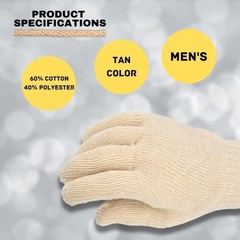 Cotton String Knit Hand Protection Work Gloves for Men’s 25 Dozen – 300 Pairs