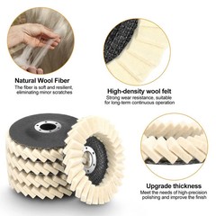 4.5″ Wool Felt Finishing Disc Polishing Wheel for Metal Stone Glass
