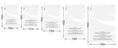 Multi-size Clear Poly Bags with Suffocation Warning for clothing and toys