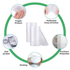 Heavy Duty Bubble Wrap Roll 12 Inch x 72 Feet 2 Pack Perforated Fragile Stickers