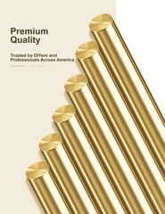 6-Pack Solid Brass Rods, 3/16 x 12 Inch Brass Rod, Premium Brass Round Stock