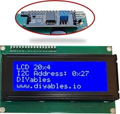 LCD 20×4 I2C TWI Display Module Blue Backlight Adjustable Contrast Arduino Uno