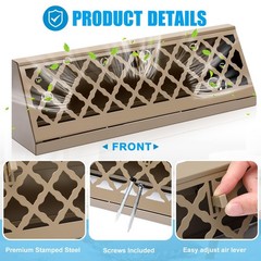 Blulu 18in Baseboard Register Duct Cover Modern Design Brown Floor Wall Air Vent