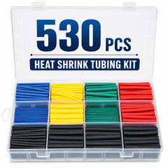 530Pcs HEAT SHRINK TUBING Insulation Shrinkable Tube 2:1 Wire Cable Sleeve W BOX