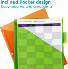 Plastic Binder Dividers with One Front Pocket and Tab Binder Divider for 3 Ring