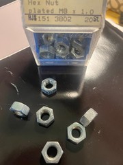 M8-1.0 Metric FINE Thread Hex Nut 20 PACK Steel 8mm x 1.0 M8x1.0