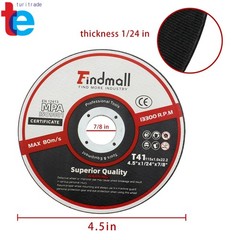 4-1/2 Inch Cut Off Wheels 4.5″ x 0.04″ x 7/8″ Aluminum Cutting Disc Pack of 50