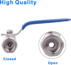 Stainless Steel 1/4 Inch Ball Valve NPT Male Hex Nipple Water Oil Gas X2