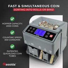 Cassida C300 Professional USD Coin Counter, Sorter and Wrapper/Roller