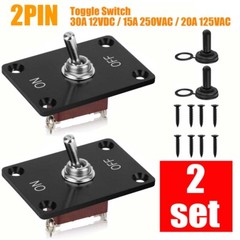 2Set Toggle SWITCH ON/OFF Heavy Duty 15A 250V SPST 2Terminal Car Boat Waterproof