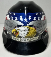 Hard Hat American Flag Eagle United States Of America USA Medium MSA V-Gard