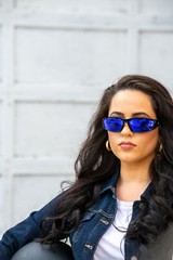 Birdz Eyewear Oriole Padded Riding Sunglasses Gloss Black Frames Blue Lenses