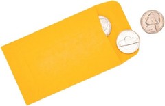 120 Pack Of #1 Small Coin/Seed Envelopes 2.25″ x 3.5″ with Gummed Flap Yellow