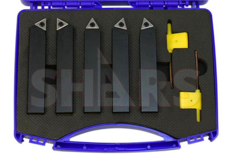 SHARS 5PC 3/4″ INDEXABLE TURNING TOOL BIT + INSERTS + CERTIFICATE Save $72.90 P]