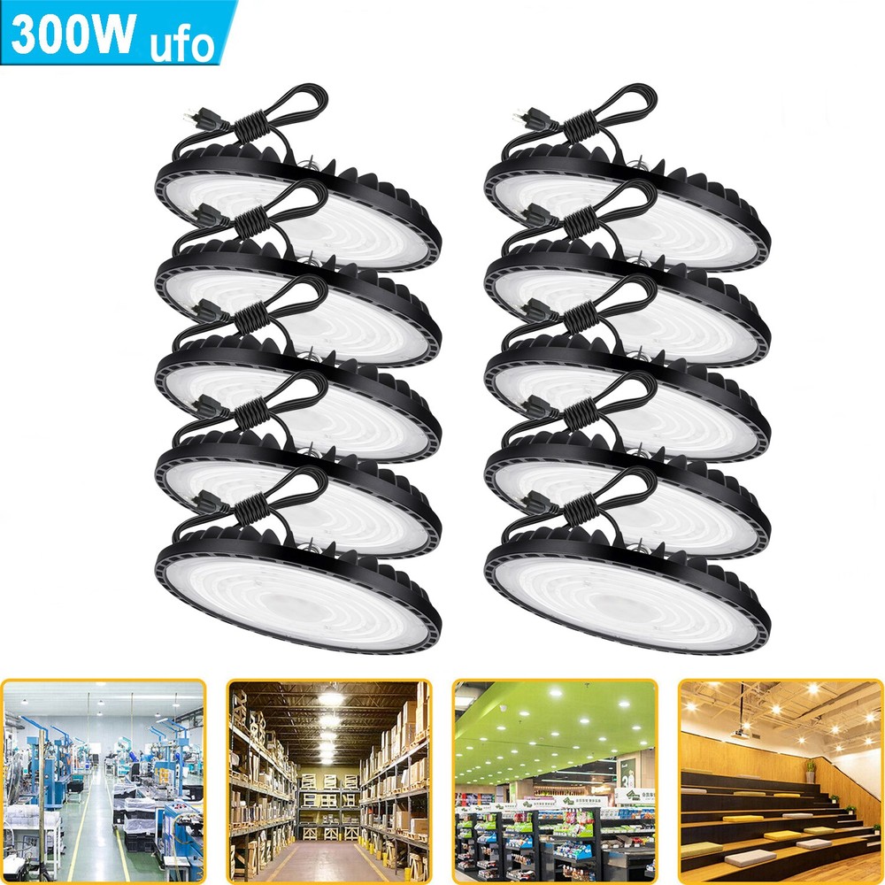 10 Pack 300W Led UFO High Bay Light Commercial Industrial Warehouse Shop Light