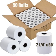2 1/4″ x 50′ Thermal Receipt Paper 50 Rolls Cash Register POS Credit Card Tape