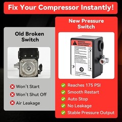 Ingersoll Rand 23474653-R Two Stage Air Compressor Pressure Switch 230V