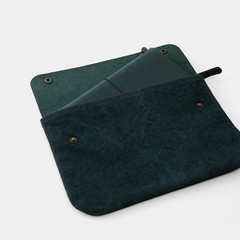 Traveler’s Company TF Canvas Pouch M Blue Cotton Leather Made in Thailand