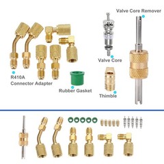 R410A Adapter Kit Mini Split Adapter With Thread: 1/4″ Male, 5/16″ Female