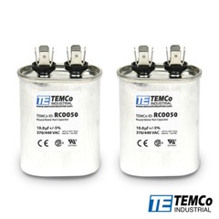 TEMCo 10 uf/MFD 370-440 VAC volts Oval Run Capacitor 50/60 Hz -Lot-2