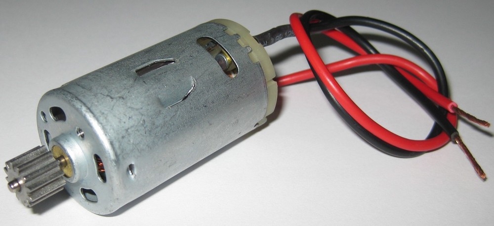 6V DC High Speed Electric Motor with 12 Tooth Pinion Gear and Wires – 13,000 RPM
