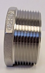 New 304 Stainless Steel 1-1/2” MNPT X 1” FNPT Reducing Bushing Class 150