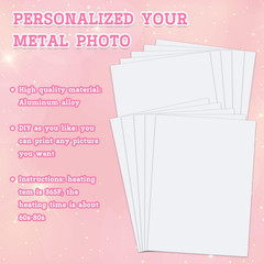 10 Pcs Aluminum Sublimation Blanks Heat, 6 X 8 Inches Metal Photo Blanks DIY Bla