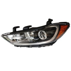 2017-2018 Hyundai Elantra Halogen Headlights Pair Clear Lens Black Housing