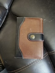 Vintage 1993 Leather 6 Ring Organizer Planner Address Book 7.5 x5 Snap Front
