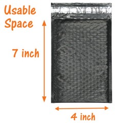 4×8 Orange and Black Poly Bubble Mailer, Padded Fall Halloween Shipping Envelope