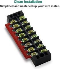 1-10 Sets 8 Positions Dual Row 600V 25A Screw Terminal Strip Blocks with Cover