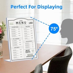 12 Pack Acrylic Sign Holder 8.5 x 11, Clear Plastic Display Stands for Tablet…