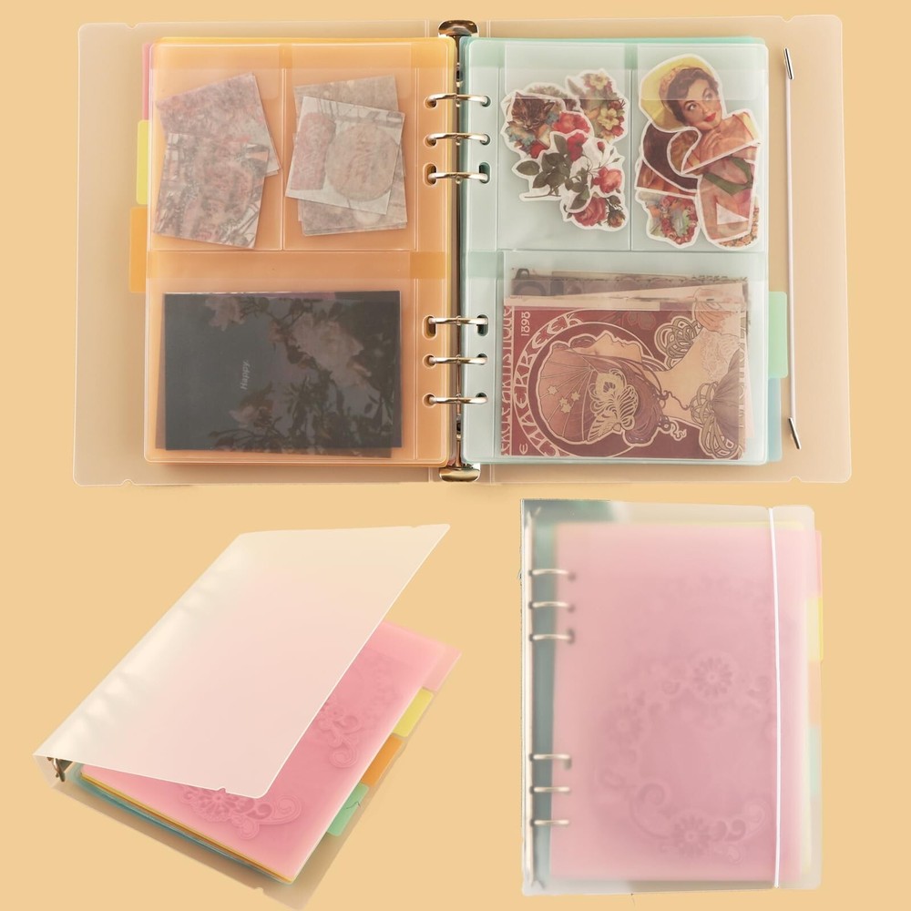 BAOFALI 40 Pages/2Set A5 6 Ring Clear Stamps Storage Embossing Folder Storage…