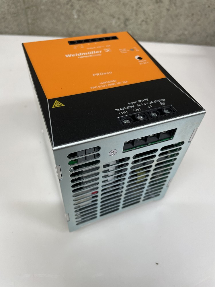 Weidmüller PRO ECO3 480W 24V 20A DIN-Rail Power Supply 1469550000 – New in Box