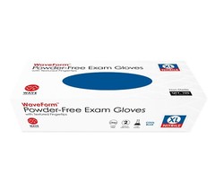 WAVE Blue Nitrile Disposable Exam/Medical Gloves 4 Mil, Latex & Powder Free