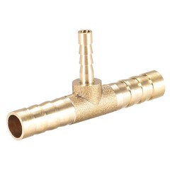 8mm x 4mm x 8mm Brass Hose Reducer Barb Fitting Tee T-Shaped 3 Way Barbed