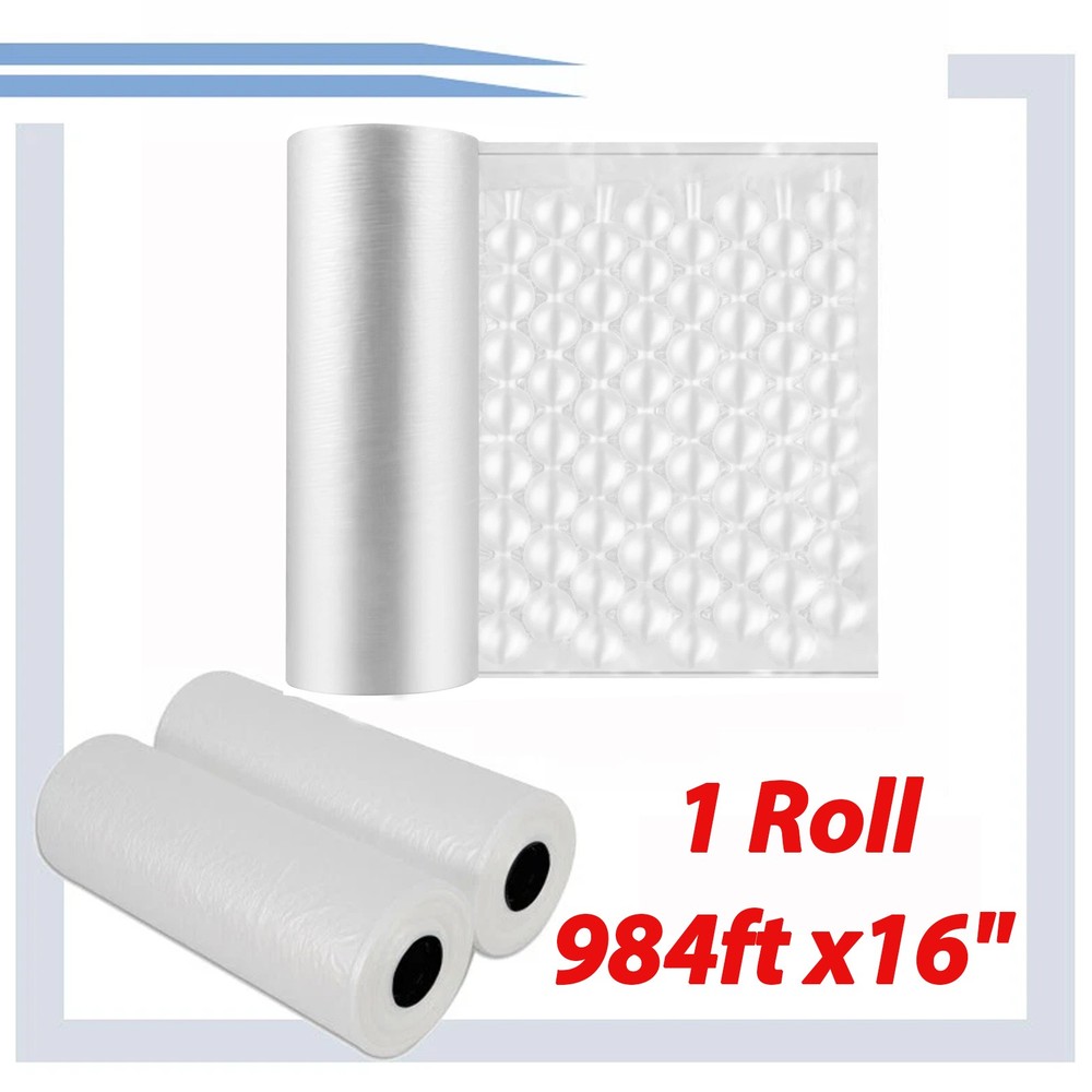 984ft x16″ Air Cushion Machine Film Small Bubble Pillow Packaging Padding 1 Roll