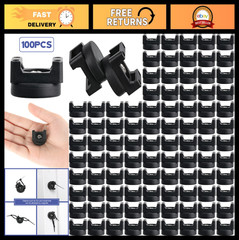 100 Pcs Magnetic Cable Clips – Zip Tie Mounts for Wire Management, Black Base