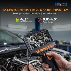 Elitech ELS-240 Two-Way 210° Inspection Borescope 6.2mm Endoscope Camera 3.3ft