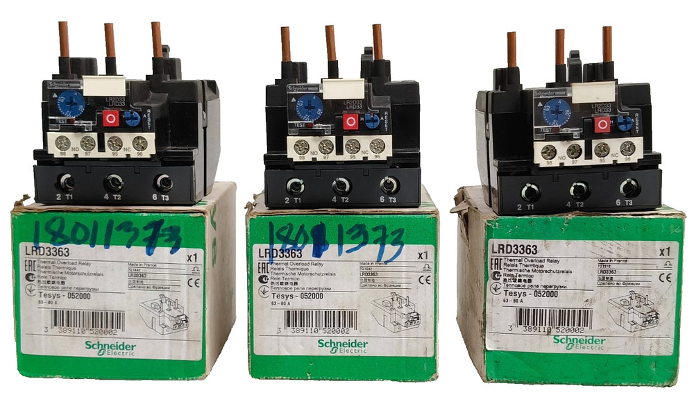 SCHNEIDER ELECTRIC LRD3363 THERMAL OVERLOAD RELAY RANGE 63-80A 3P FAST
