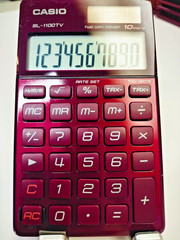 🧮 Casio SL-1100TV METALLIC RUBY RED 💎🍒Gem Collectible Calculator BIG Display