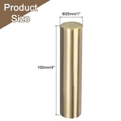 PACK OF 1 1 Inch x 4 Inch Brass Rods Brass Solid Round Rod 25mm x 100mm