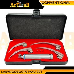 GERMAN LARYNGOSCOPE SET OF 4 INTUBATION BLADES 1,2,3,4 + MEDIUM HANDLE