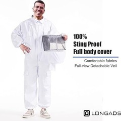 Professional Bee Suits for Men Women Sting Proof with Round Veil Sting Proof