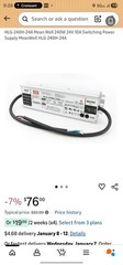 12 PCS –Original Mean Well HLG-240H-24A 24V 240W IP67 LED Power Supply Full Case