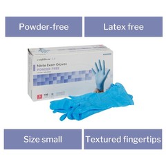 McKesson Confiderm 3.8C Nitrile Exam Gloves, Small (Pack of 100), Blue
