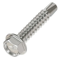 20 pcs Self Drilling TEK Screws 1/4 in x 1-1/4 in Hex Head Stainless Steel