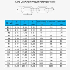 1.2mm 1.5mm 2mm 3mm 4mm 5mm 6mm-16mm Long / Short Link Chain 304 Stainless Steel