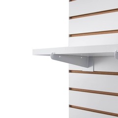 4 Panel White Slatwall Tower Casters and Shelves 23″ x 23″ x 54″